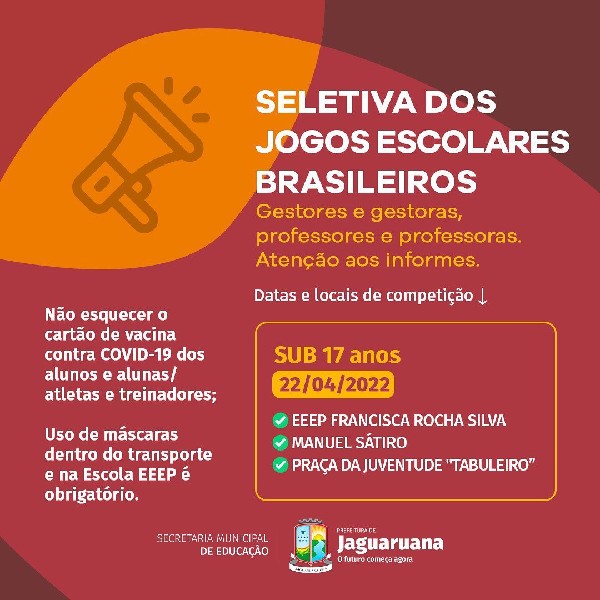 1ª seletiva jogos de salão - Participe!